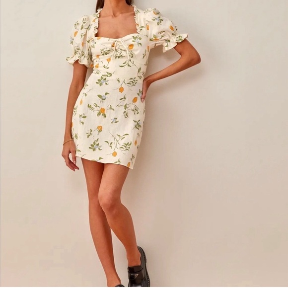 REFORMATION EASTON DRESS IN CITRON - Picture 2 of 14